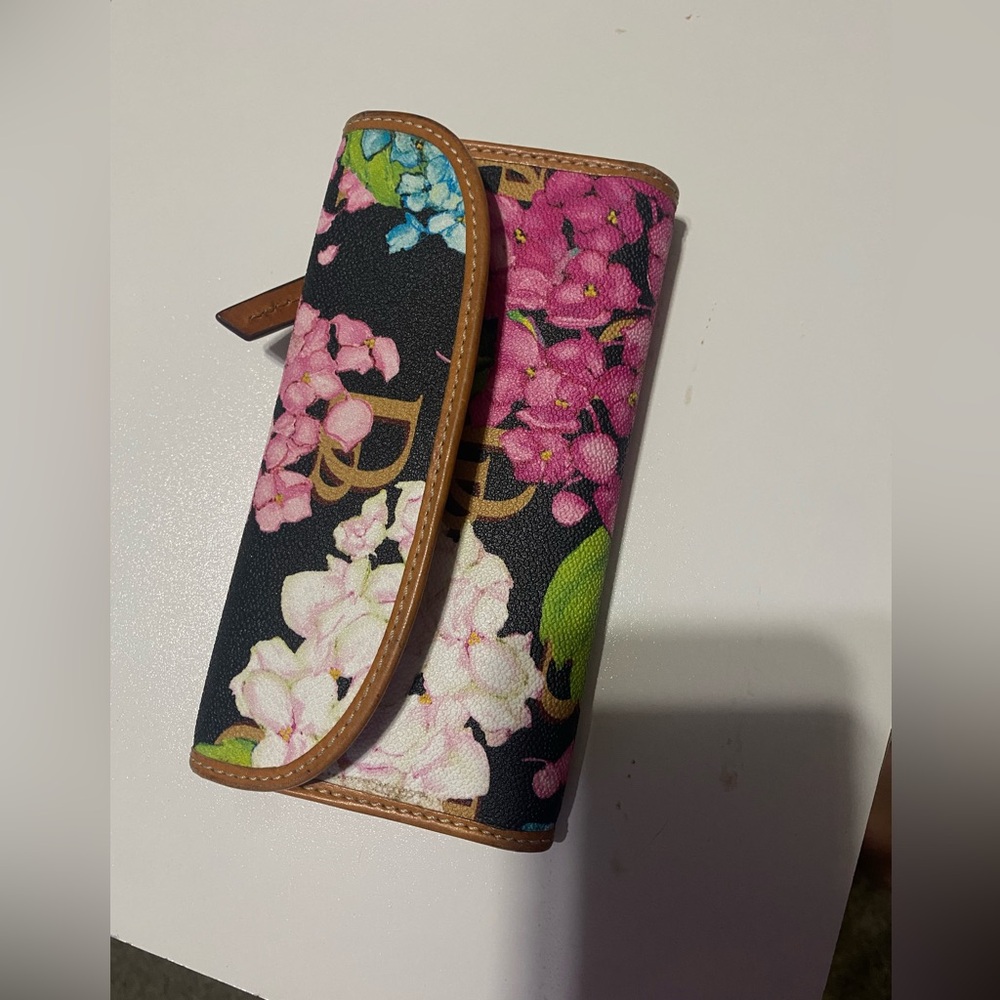 Dooney & Bourke Black Hydrangeas Wallet